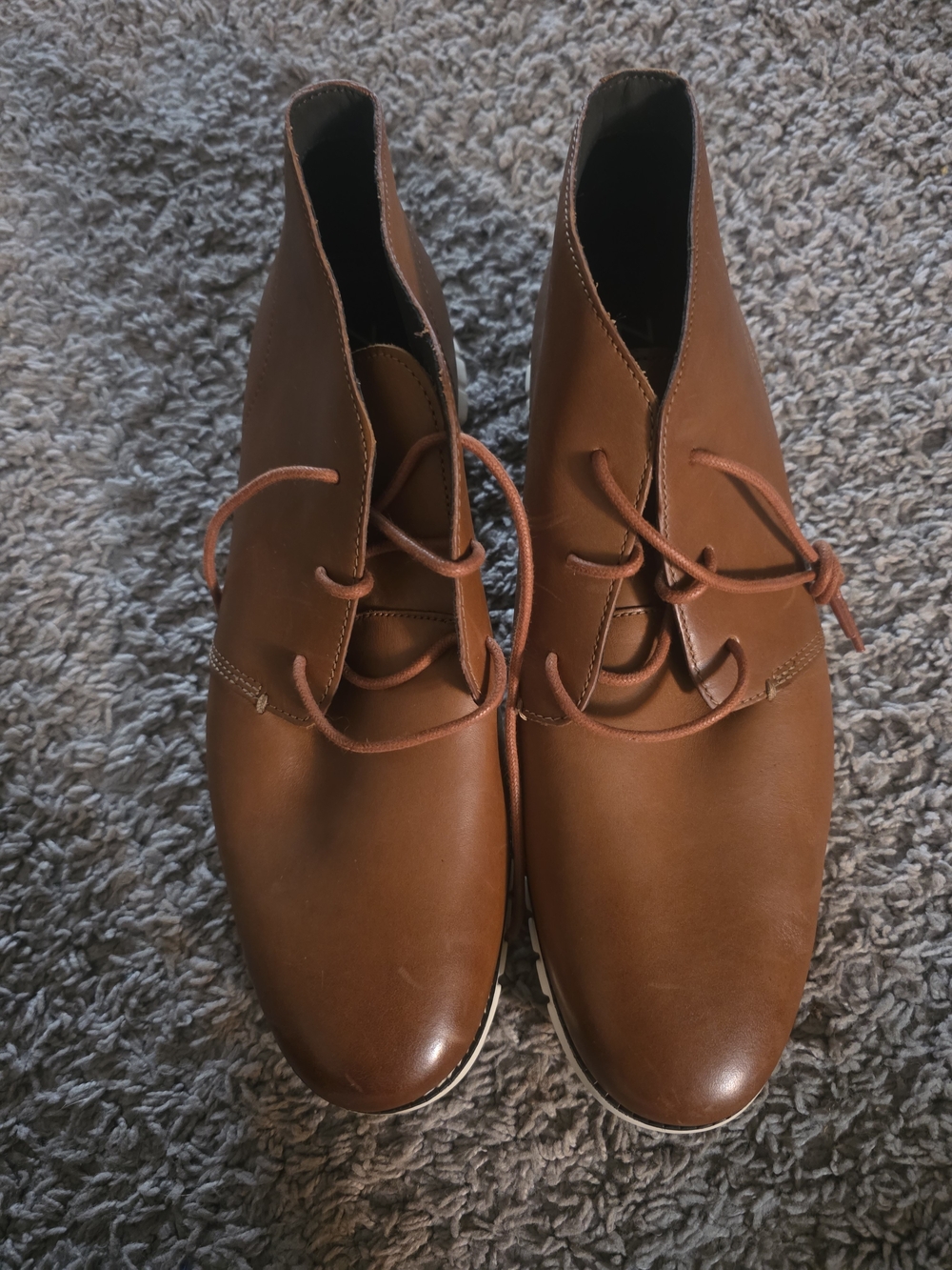 Cole Haan Men's Tan Leather Chukka Lace-Up Boots